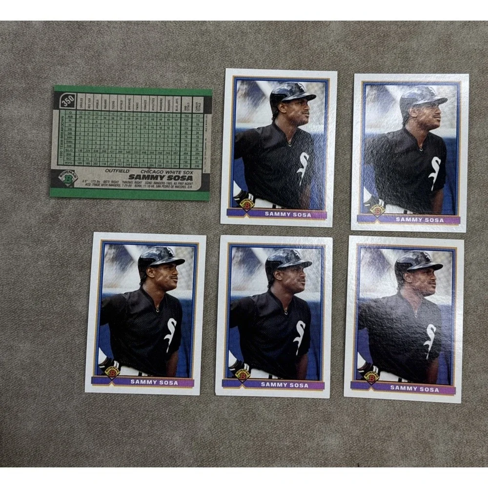 1991 Bowman Baseball Sammy Sosa #350 New Lot Of 6